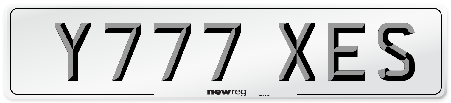 Y777 XES Number Plate from New Reg